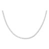 COLLIER ARGENT RHODIE ET CUIR TRESSE BOVIN BLANC