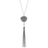 COLLIER SENTEUR ACIER FLEUR DE VIE 7 CHAKRAS