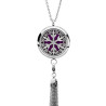 COLLIER SENTEUR ACIER FLEUR DE VIE 7 CHAKRAS