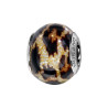 CHARMS COULISSANT ARGENT RHODIE MURANO NOIR