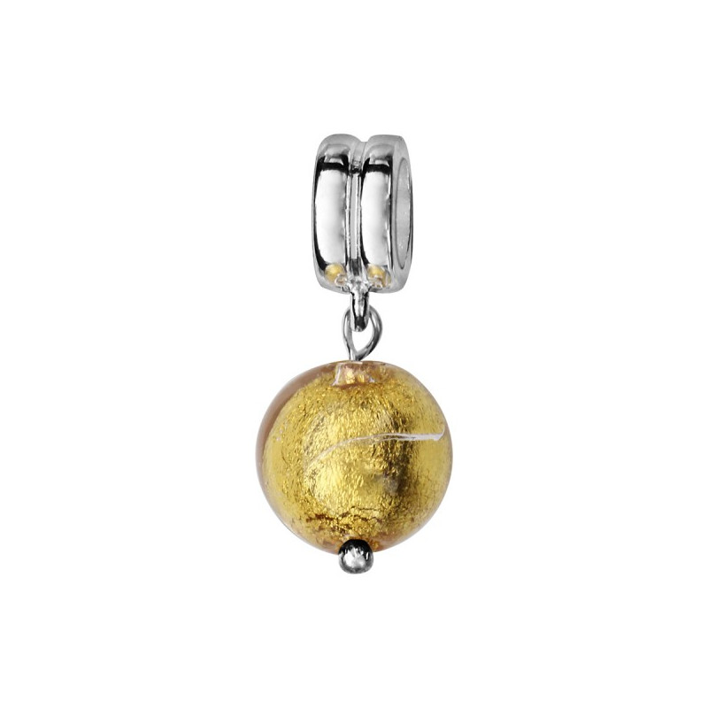 CHARMS COULISSANT ARGENT RHODIE MURANO SUSPENDU
