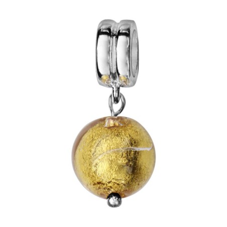 CHARMS COULISSANT ARGENT RHODIE MURANO SUSPENDU