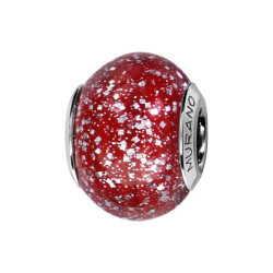 CHARMS COULISSANT ARGENT RHODIE MURANO VERITABLE ET PAILLETTE
