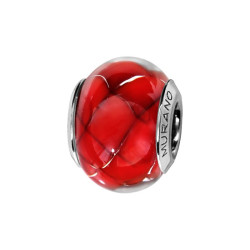 CHARMS COULISSANT ARGENT RHODIE MURANO VERITABLE ET PAILLETTE