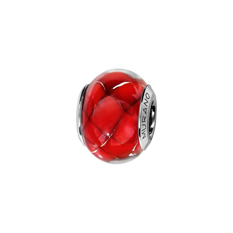CHARMS COULISSANT ARGENT RHODIE MURANO VERITABLE ET PAILLETTE