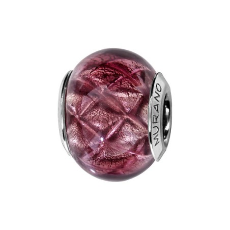 CHARMS COULISSANT ARGENT RHODIE MURANO VERITABLE ET PAILLETTE