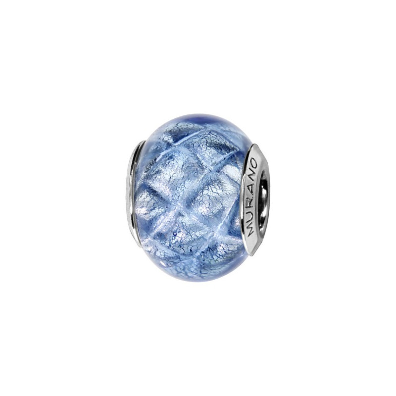 CHARMS COULISSANT ARGENT RHODIE MURANO VERITABLE ET PAILLETTE