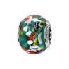 CHARMS COULISSANT ARGENT RHODIE MURANO VERITABLE ET PAILLETTE