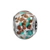 CHARMS COULISSANT ARGENT RHODIE MURANO VERITABLE ET PAILLETTE