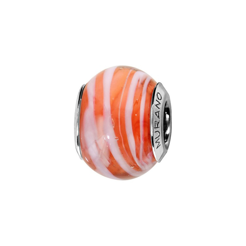 CHARMS COULISSANT ARGENT RHODIE MURANO VERITABLE ET PAILLETTE