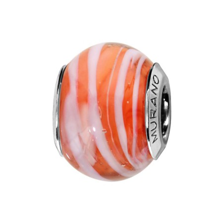 CHARMS COULISSANT ARGENT RHODIE MURANO VERITABLE ET PAILLETTE
