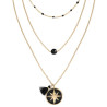 COLLIER ACIER 3 RANGS NOIR