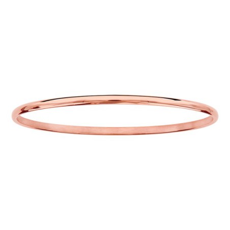 BRACELET ACIER ET PVD ROSE DEMI JONC
