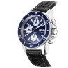 Cadran bleu tri compax et double guichet jour date Yema Navygraf Chrono
