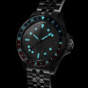 Bloque-lunette breveté et couronne vissée de la montre de plongée Yema Superman 500 GMT