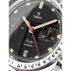 Ecrin de transport collector en cuir noir montre Yema Rallye 5 Turbo
